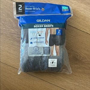 Gildan Men's Boxer Briefs 2-Pack - Black and Gray